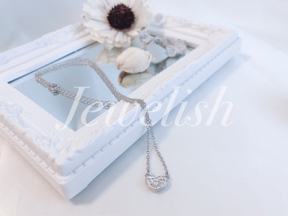 スワロフスキー ミニハートネックレス