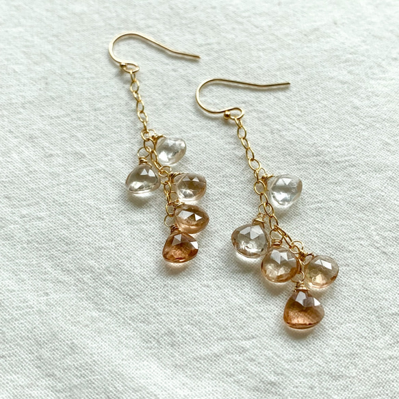 Renewal * 14kgf * Imperial Topaz Gradation Earrings / Earrings * 第3張的照片