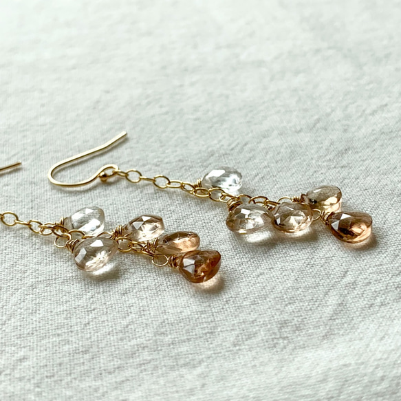 Renewal * 14kgf * Imperial Topaz Gradation Earrings / Earrings * 第4張的照片