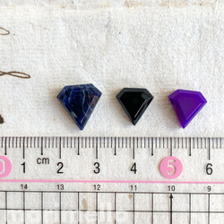 14kgf*ソーダライトのダイヤモンド型ピアス*天然石 6枚目の画像
