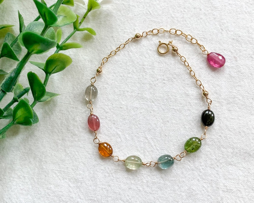 高品質　マルチカラートルマリン　3連　ネックレス　ブレスレット　　トルマリン 0_ae645d7aed3f649ae94565b817e2