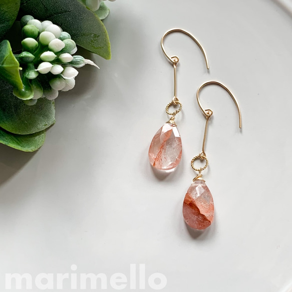 マニカラン水晶＆モルガナイトのピアス