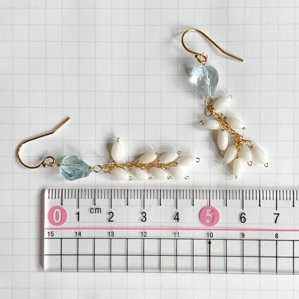“Creema，限量 3 個夏季幸運袋” 14kgf * 海藍寶石和珊瑚手鍊和耳環/耳環 第8張的照片
