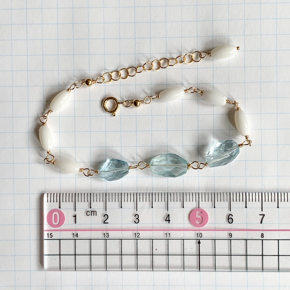 “Creema，限量 3 個夏季幸運袋” 14kgf * 海藍寶石和珊瑚手鍊和耳環/耳環 第9張的照片