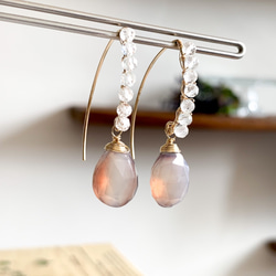 14kgf 天然石　グランディディエライト　ロング　ピアス　イヤリング ✨rough stones✨グランディディエライトのピアス/イヤリング ピアス