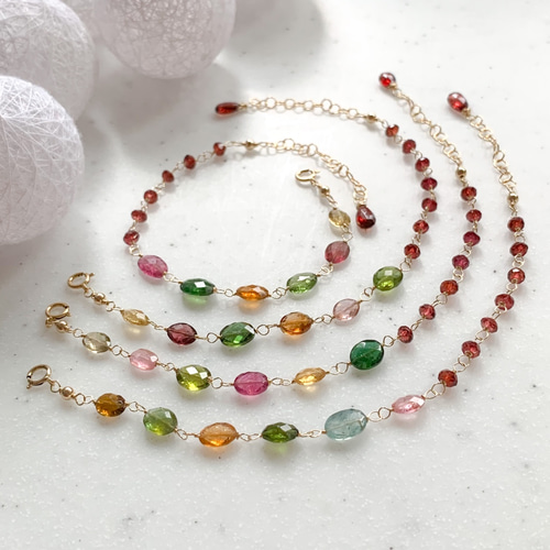 Creema限定*選べます*14kgf*マルチカラートルマリンとガーネットの  