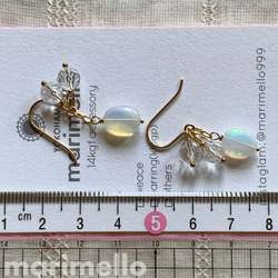 14kgf * 珍貴的蛋白石和水晶耳環/耳環 * 天然石材 第6張的照片