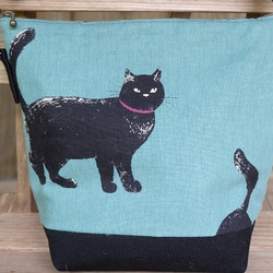 ★ 黒猫ショルダーバッグ-布バッグ♪★ 3枚目の画像