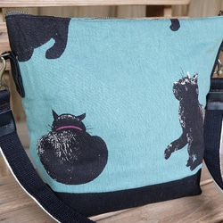 ★ 黒猫ショルダーバッグ-布バッグ♪★ 4枚目の画像