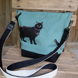 ★ 黒猫ショルダーバッグ-布バッグ♪★ 6枚目の画像