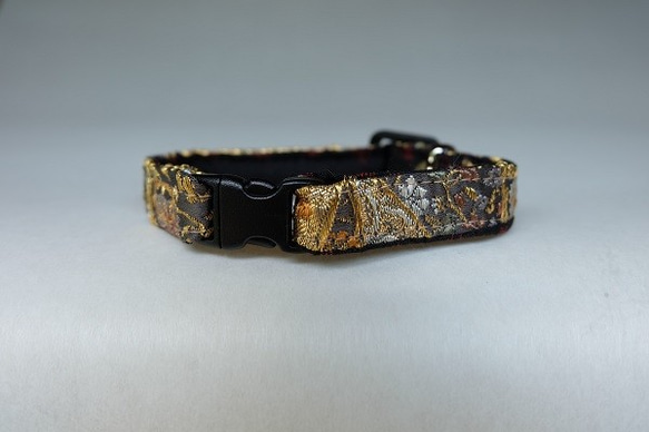 ★【帯生地-金糸】Ⅲ　猫首輪 2枚目の画像