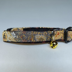 ★【帯生地-金糸】Ⅲ　猫首輪 3枚目の画像