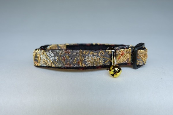 ★【帯生地-金糸】Ⅲ　猫首輪 3枚目の画像