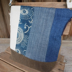 ☆ 本藍染め-帆布-デニム 布バッグ♪☆ 2枚目の画像