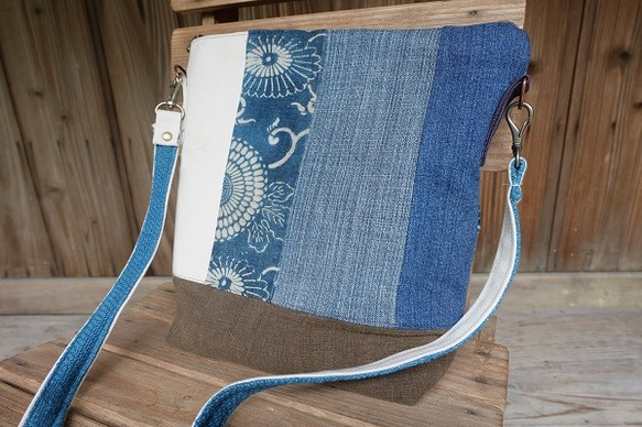 ☆ 本藍染め-帆布-デニム 布バッグ♪☆ 4枚目の画像