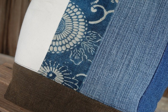 ☆ 本藍染め-帆布-デニム 布バッグ♪☆ 5枚目の画像