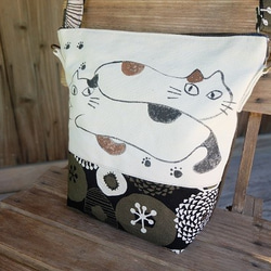 ★ 手描き猫ショルダーバッグ-布バッグ♪Ⅱ 5枚目の画像