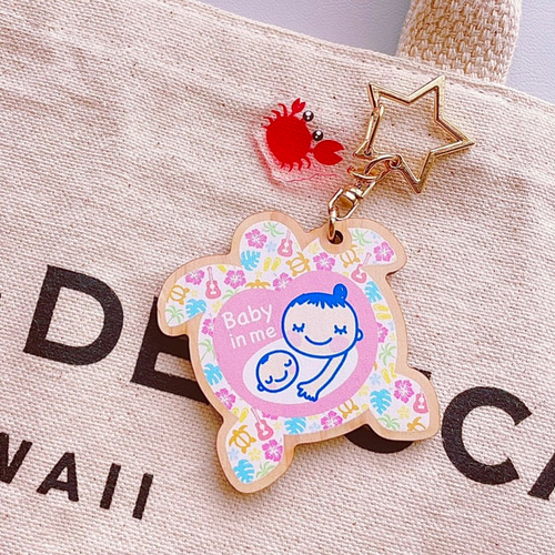 厚生労働省認可» 幸せを運ぶホヌ☆ハワイアン柄 マタニティマーク 日本