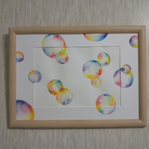 原画・額付き】水彩画・シャボン玉 絵画 R's art gallery 通販 8037387