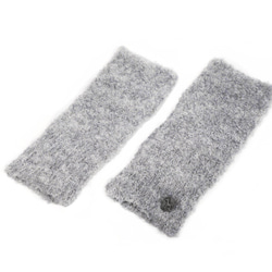 「alpaca boucle handwarmer」 size : F　color : ライトグレー　アルパカニット 1枚目の画像