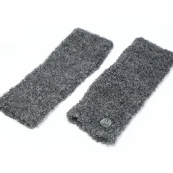 「alpaca boucle handwarmer」 size : F　color : グレー　アルパカニット 1枚目の画像