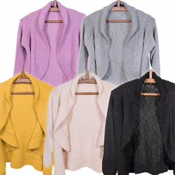 ベビーアルパカ100％　Kidsジャケット風カーディガン「フロール」 color : シェルピンク 3枚目の画像