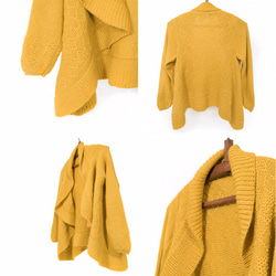 ベビーアルパカ100％　Kidsジャケット風カーディガン「フロール」 color : シェルピンク 4枚目の画像