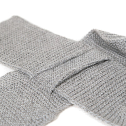 嬰兒羊駝毛100％貓圍巾“貓圍巾”尺碼：S顏色：淺灰色 第5張的照片