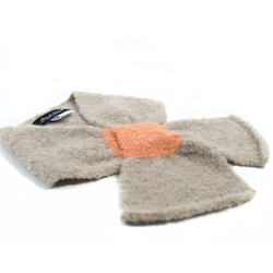 アルパカ「ribbon scarf T boucle」 size : L　color : ベージュ＆サーモンピンク 7枚目の画像