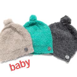 「alpaca boucle Knit cap」 size : baby F　color : ベージュ 2枚目の画像