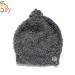 「alpaca boucle Knit cap」 size : baby F　color : グレー 1枚目の画像