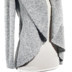 「rosa」 size : M color : ライトグレー　羽織タイプのアルパカニットカーディガン 3枚目の画像