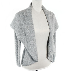 「rosa」 size : M color : ライトグレー　羽織タイプのアルパカニットカーディガン 4枚目の画像