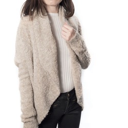 「rosa」 size : M color : ライトグレー　羽織タイプのアルパカニットカーディガン 6枚目の画像