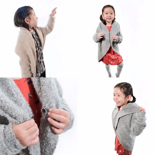 アルパカブークレー kids羽織カーディガン「ロサ」 color 