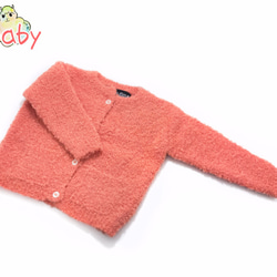 アルパカ babyニット「ロリポップ」size : baby 1 color : サーモンピンク 1枚目の画像