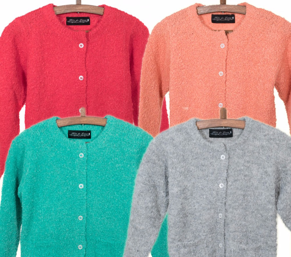 アルパカ babyニット「ロリポップ」size : baby 1 color : サーモンピンク 2枚目の画像