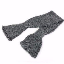 アルパカリボンマフラー「ribbon scarf boucle」 size : L　color : グレー 3枚目の画像