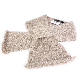 アルパカブークレー リボンマフラー「ribbon scarf boucle」 size : L　color :ベージュ 2枚目の画像