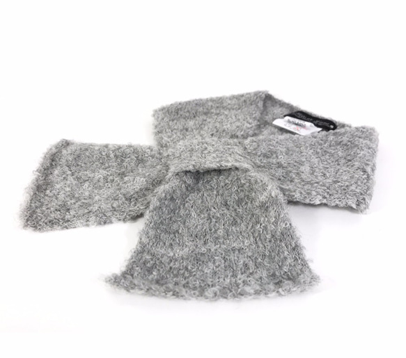 羊駝花束絲帶圍巾尺寸：L顏色：淺灰色 第2張的照片