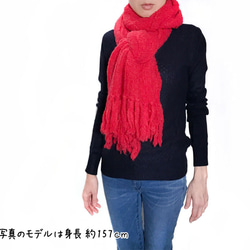 アルパカブークレーのマフラー 「alpaca boucle scarf」 size : F　color : アイボリー 4枚目の画像