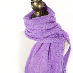 アルパカブークレーのマフラー 「alpaca boucle scarf」 size : F　color : パープル 2枚目の画像