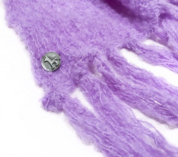 アルパカブークレーのマフラー 「alpaca boucle scarf」 size : F　color : パープル 3枚目の画像