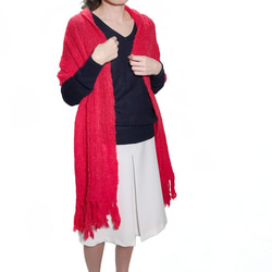 アルパカブークレーのマフラー 「alpaca boucle scarf」 size : F　color : パープル 5枚目の画像