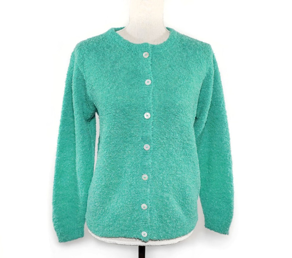 ◆缺貨“ lolipop”尺寸：M顏色：翠綠色羊駝毛針織開衫 第1張的照片