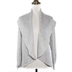 「beby alpaca rosa」 size : M color : ライトグレー　羽織タイプのアルパカニットカーデ 1枚目の画像