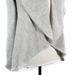 「beby alpaca rosa」 size : M color : ライトグレー　羽織タイプのアルパカニットカーデ 3枚目の画像
