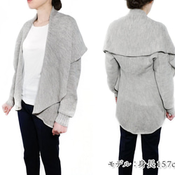 「beby alpaca rosa」 size : M color : ライトグレー　羽織タイプのアルパカニットカーデ 5枚目の画像