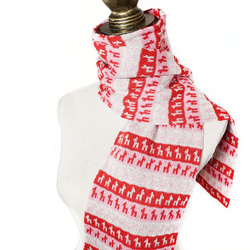 「beby alpaca scarf」 size : F　color : レッド　アルパカニットマフラー 2枚目の画像