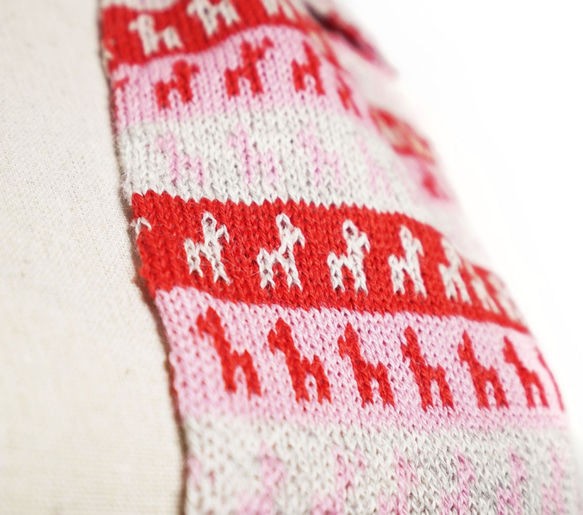 「beby alpaca scarf」 size : F　color : レッド　アルパカニットマフラー 3枚目の画像